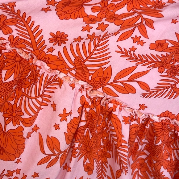 Anthropologie Abel the Label Bondi Smocked Strapless Maxi Dress pink orange M - Picture 7 of 14